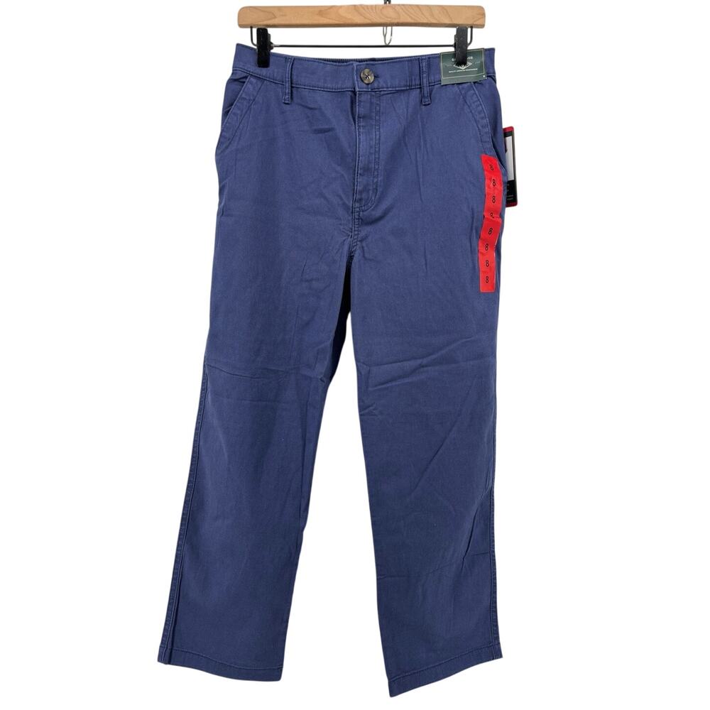 Bass & Co Blue Chino Ankle Pants Size 8 Coastal Grandma Cottagecore Career